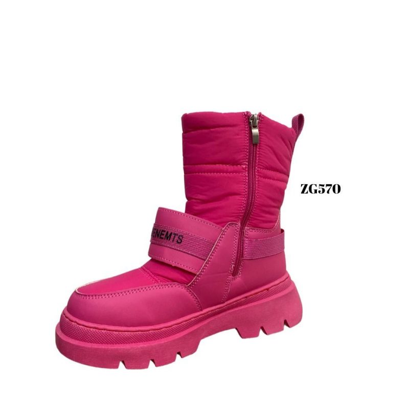 Botin rosado detalles correa suela 4cm   NB613  C-69 - Image 4