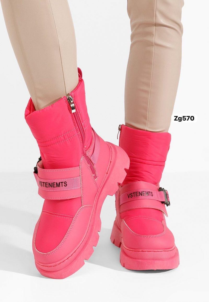 Botin rosado detalles correa suela 4cm   NB613  C-69