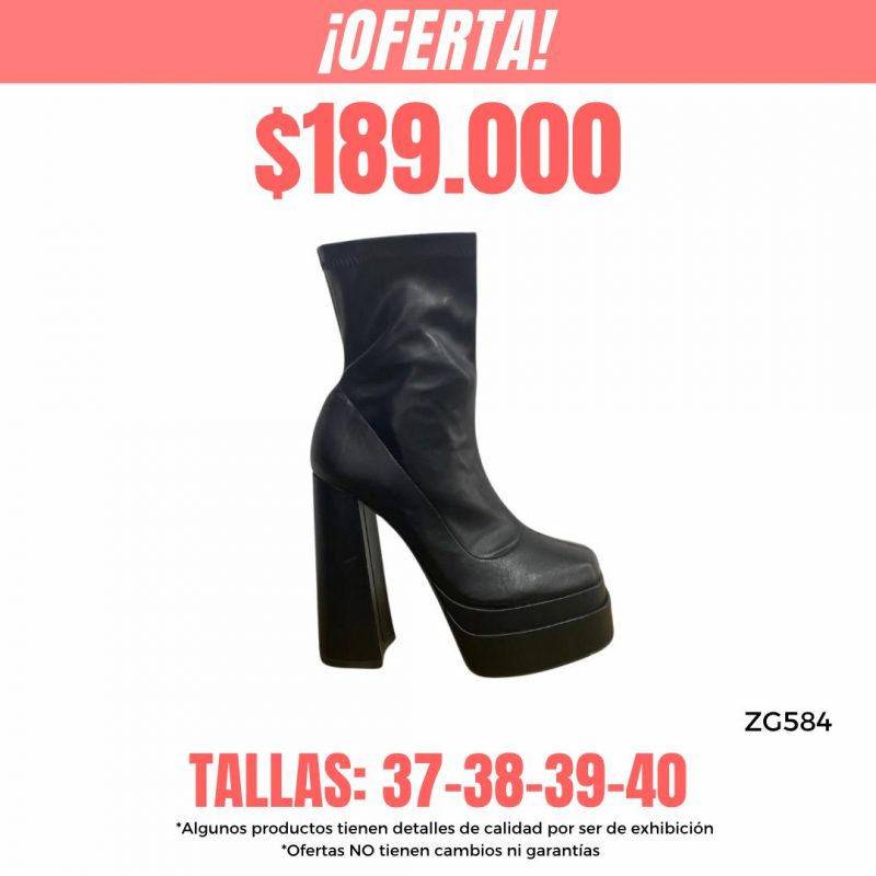 Botin negro plataforma 5cm tacon 15cm  VS-W3FW080  C-76