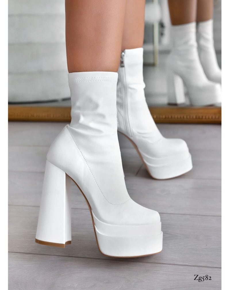 Botin blanco plataforma 5cm tacon 15cm  VS-W3FW080  C-76 - Image 3