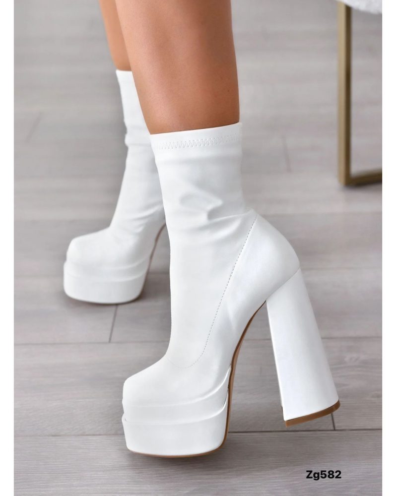 Botin blanco plataforma 5cm tacon 15cm  VS-W3FW080  C-76 - Image 2