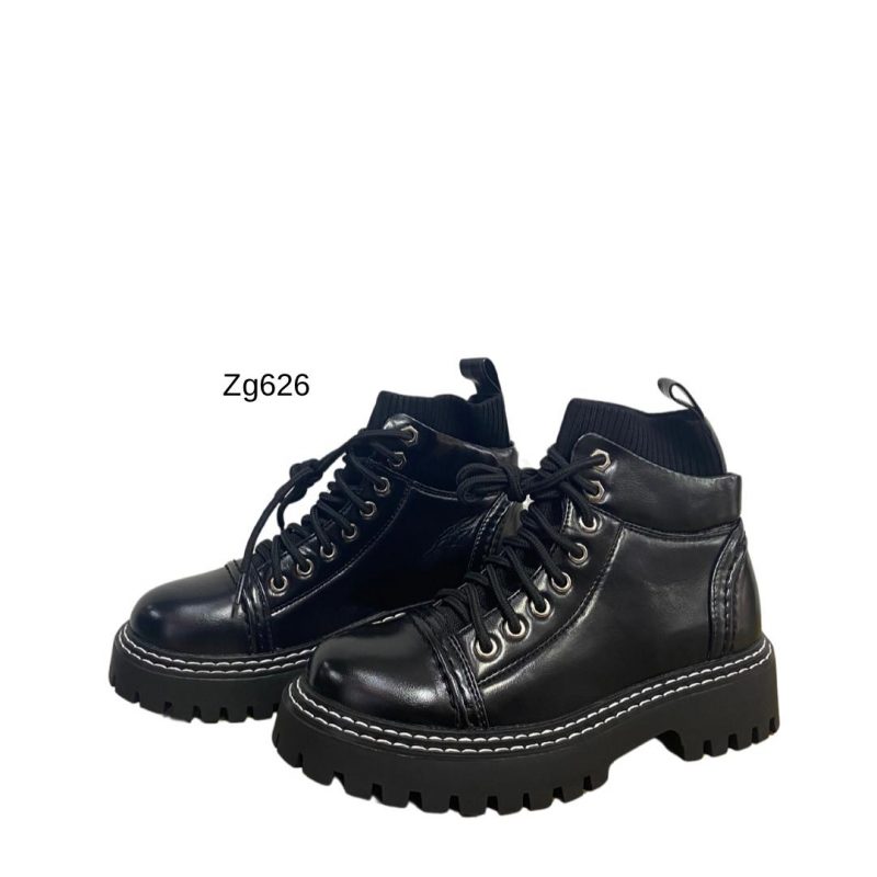 Botin negro charol resorte suela 4cm  9606-1  C-71 - Image 4