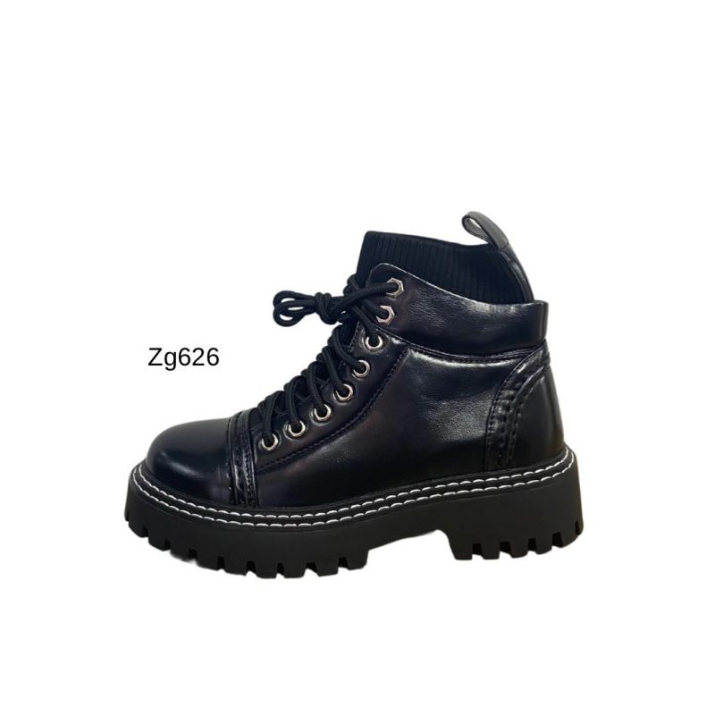 Botin negro charol resorte suela 4cm  9606-1  C-71 - Image 3