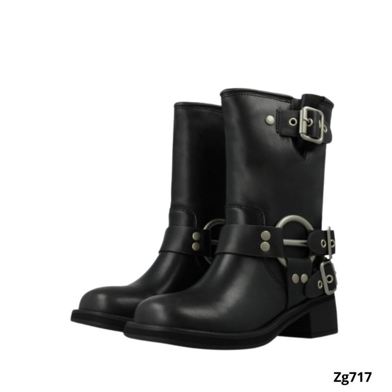 Botin negro hebillas plateado tacon 3cm  52073  C-74 - Image 2
