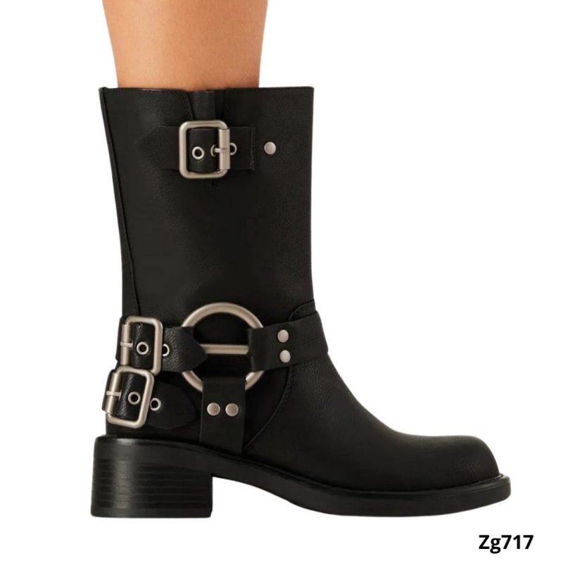 Botin negro hebillas plateado tacon 3cm  52073  C-74 - Image 3