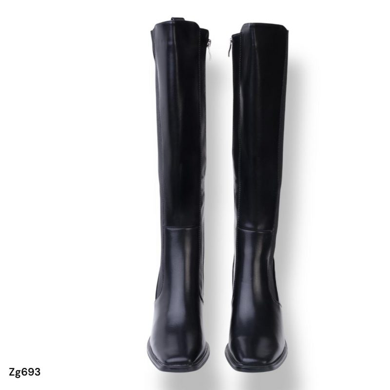 Bota caña alta negro detalle resorte tacon 8cm  C-215  C-94 - Image 2