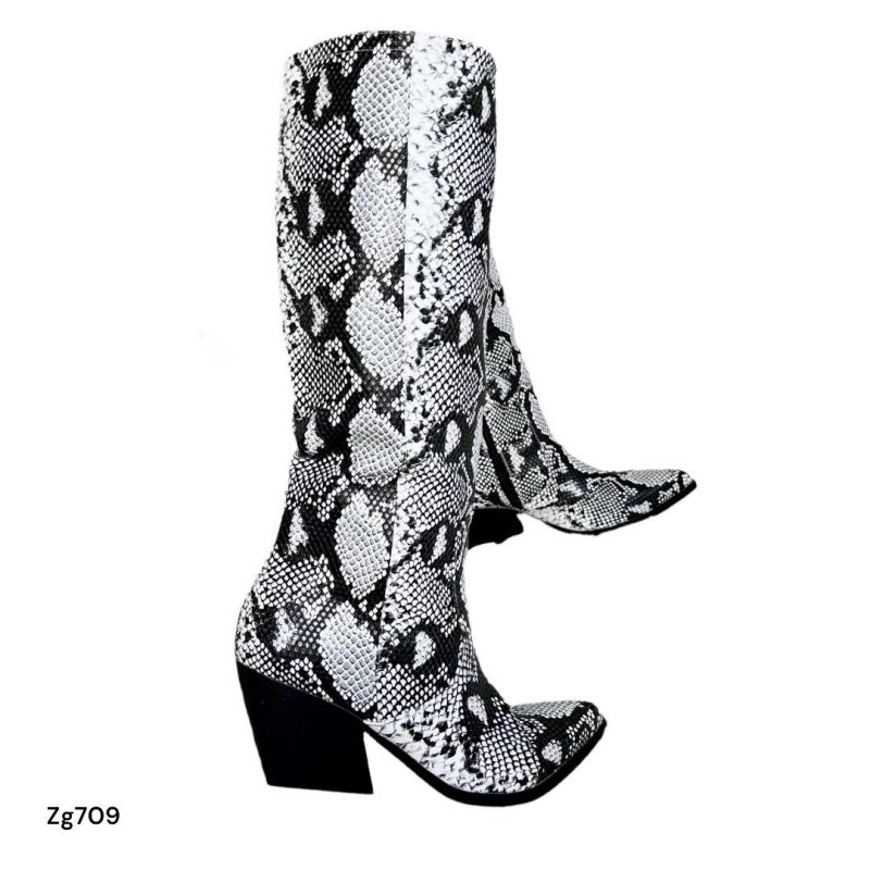 Bota texana textura blanco-negro tacon 7cm  LQ-106  C-83 - Image 2