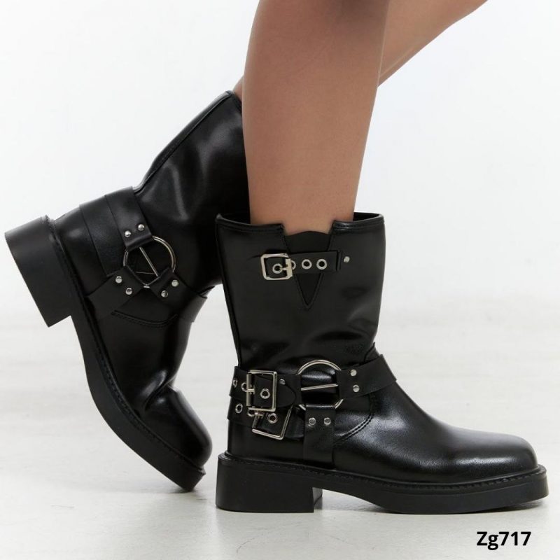 Botin negro hebillas plateado tacon 3cm  52073  C-74 - Image 4