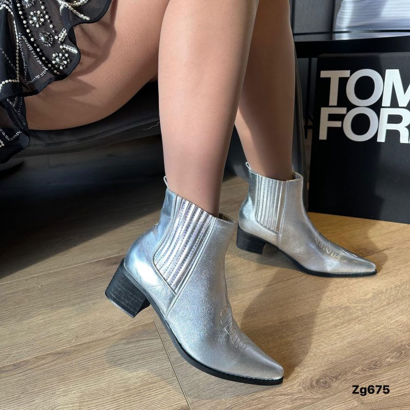 Botin texano plateado resorte tacon 5cm  CYM033   C-89 - Image 4