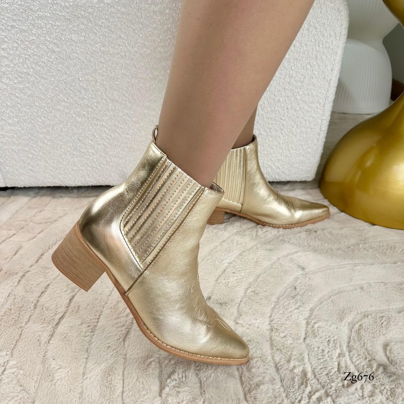Botin texano dorado resorte tacon 5cm  CYM033   C-89 - Image 2