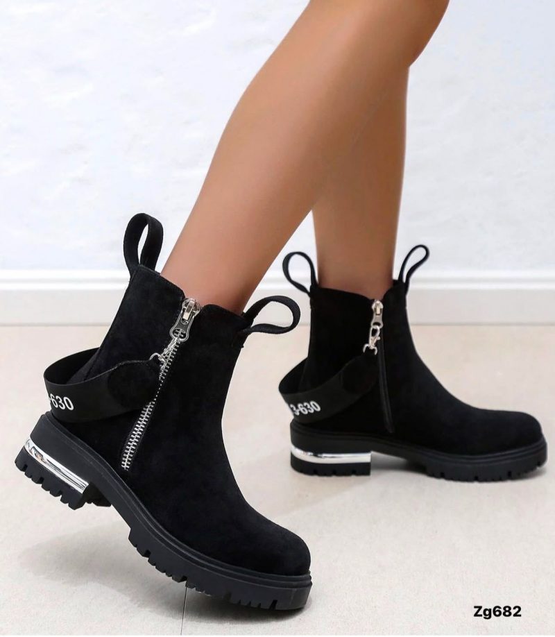 Botin negro detalles blanco cierre lateral tacon 4cm  NC1279  C-77 - Image 7