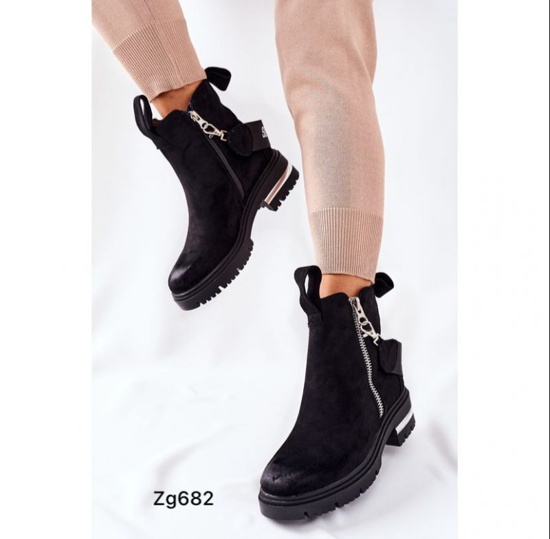 Botin negro detalles blanco cierre lateral tacon 4cm  NC1279  C-77 - Image 4