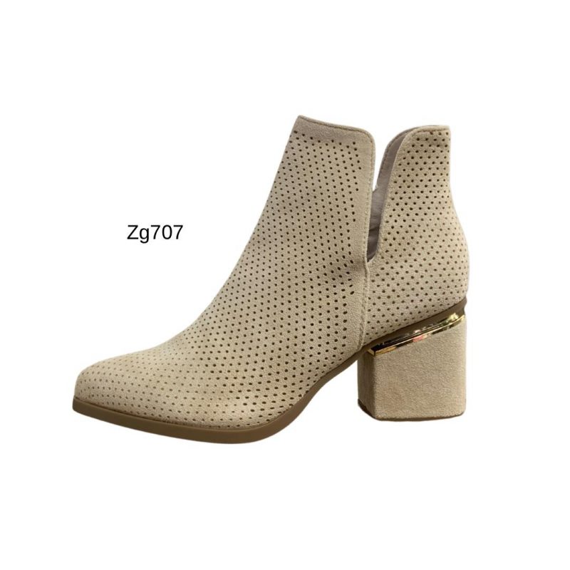 Botin beige detalle dorado tacon 7cm  R626  C-81 - Image 2