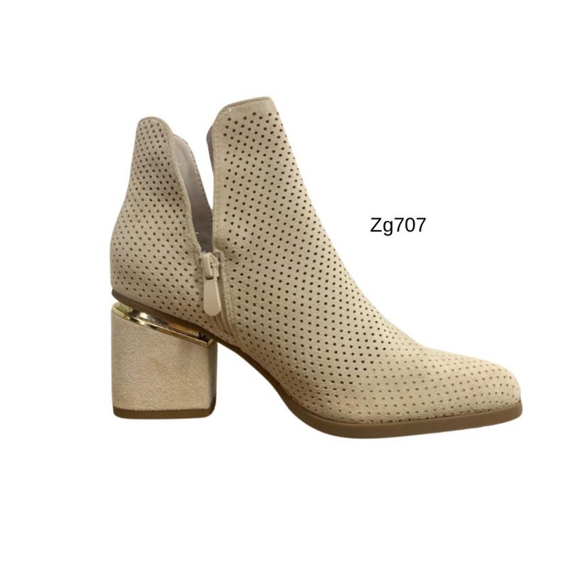 Botin beige detalle dorado tacon 7cm  R626  C-81 - Image 3