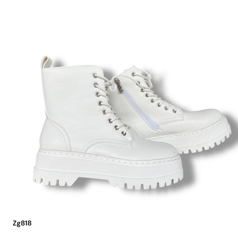 Botin blanco cierre lateral suela 5 cm   IS14-014