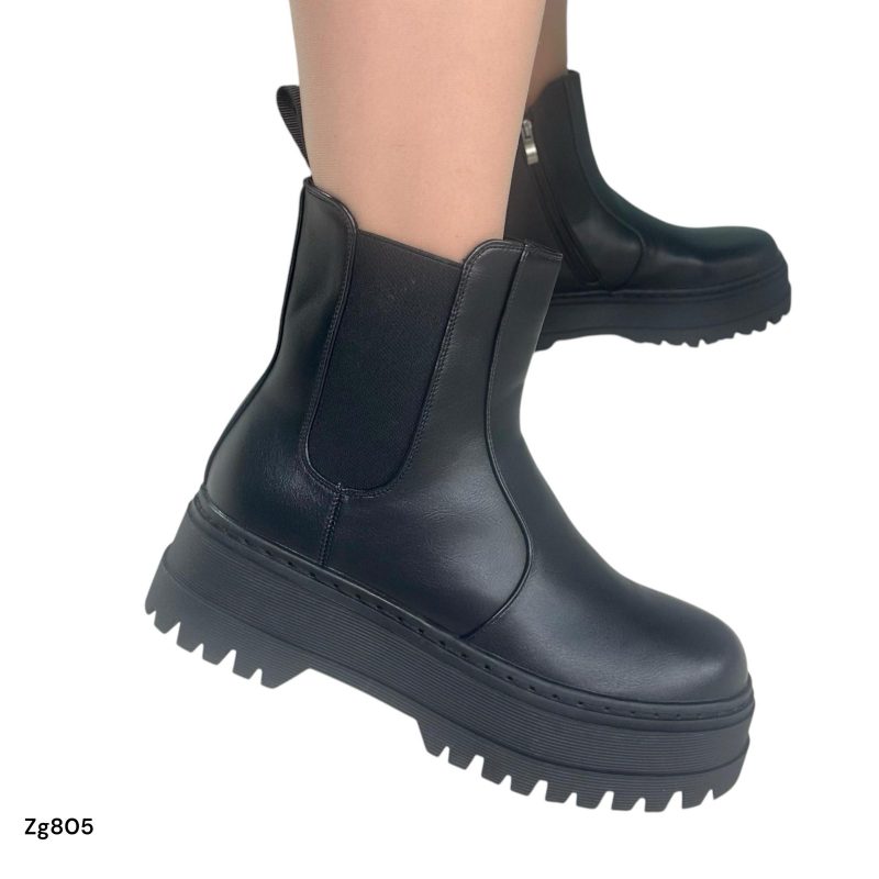 Botin negro resorte suela 5cm  IS14-015