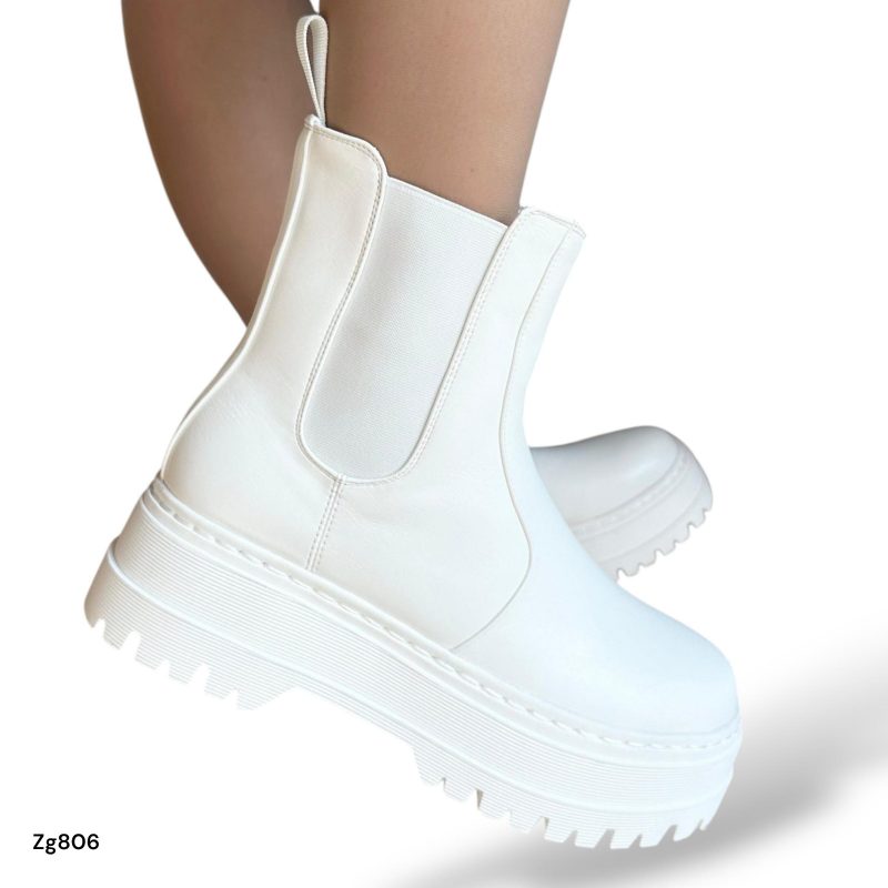 Botin blanco resorte suela 5cm  IS14-015