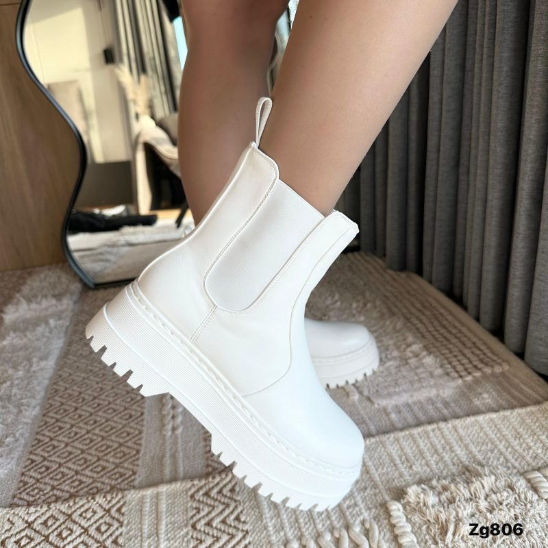 Botin blanco resorte suela 5cm  IS14-015 - Image 3