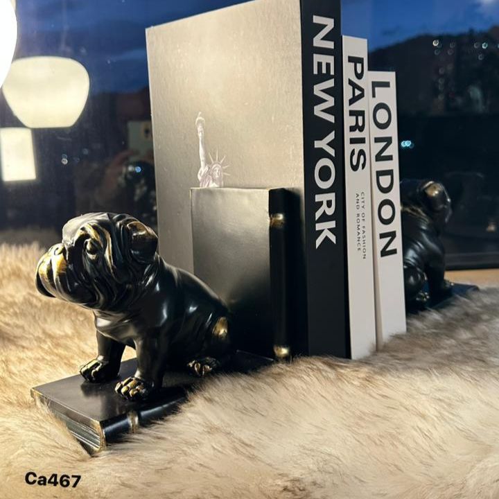 Set dos cuña libros perros bull dog negro 14cm* 11cm* 25cm - Image 2