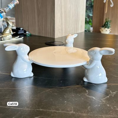 Bandeja pastelera blanco tres conejos    diametro  29,5cm