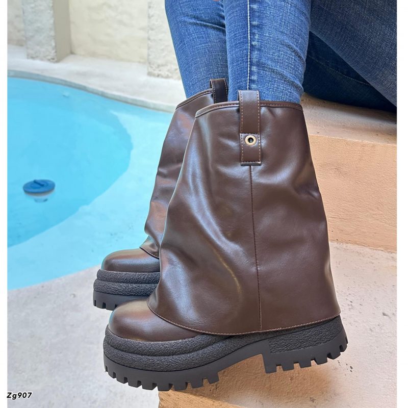 Botin cafe doblez suela  6cm  2P9A-AX3435-06  C-24