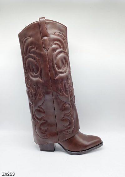 Bota texana café doblez tacon 7cm  HX3157-B9545