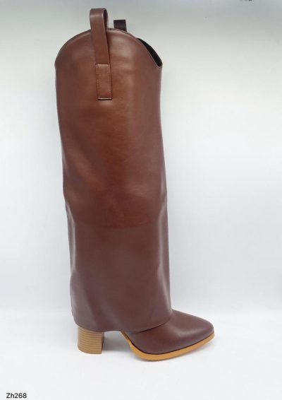 Bota texana café doblez tacon 10cm   HX3150-C1186