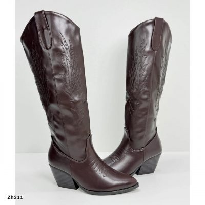 Bota texana café oscuro tacon 8cm 2P9C-X2844-08 C-101